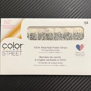 Color Street  Nail Strips with Silver Speckle Accents - No Holding Black